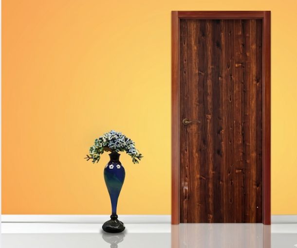 wooden door frame banner